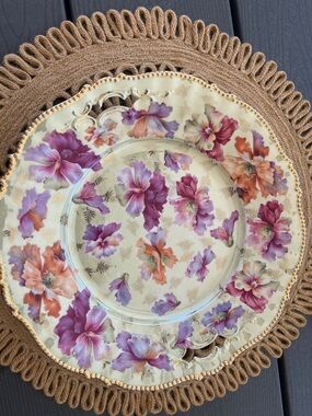Floral Decorative Dinner Plate - Purple & Pink